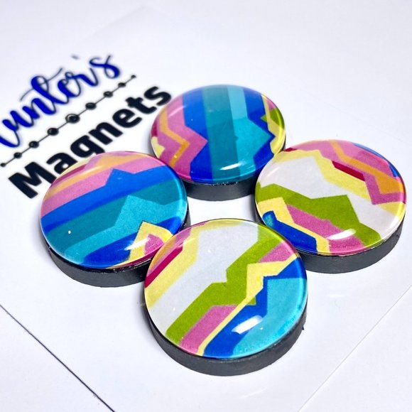 Set of 4 Magnets - Boho Beats Glass Refrigerator Kitchen Whiteboard - NEW - Picture 2 of 3